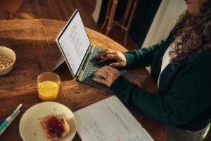 Entrepreneur working on her laptop.